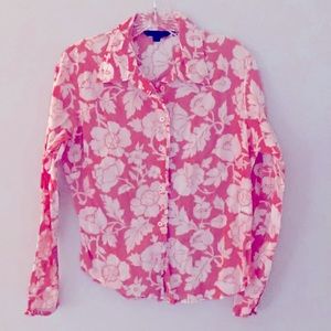 Boden coral/white blouse